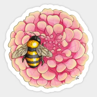 Interdependence IV - Honeybee on Flower Sticker